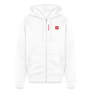 Unisex Premium Organic Zip Hoodie - white