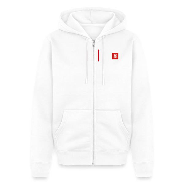 Unisex Premium Organic Zip Hoodie - white