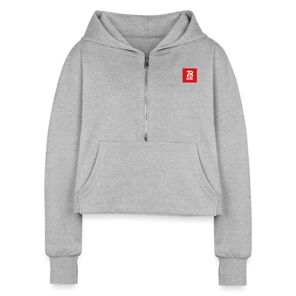 Women's Half Zip Cropped Hoodie - heather gray