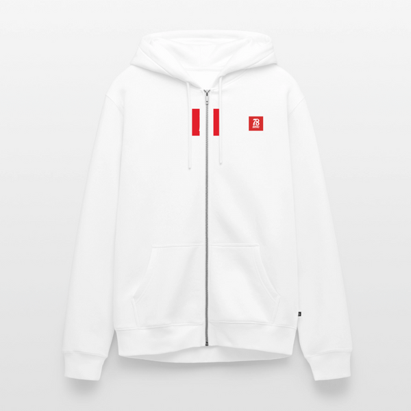 Unisex Premium Organic Zip Hoodie - white