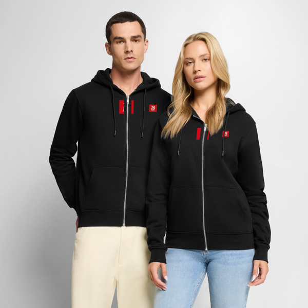 Unisex Premium Organic Zip Hoodie - black