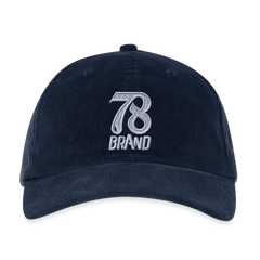 Embroidered Corduroy Cap - navy