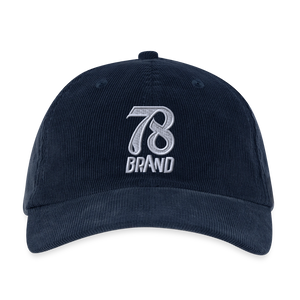 Embroidered Corduroy Cap - navy