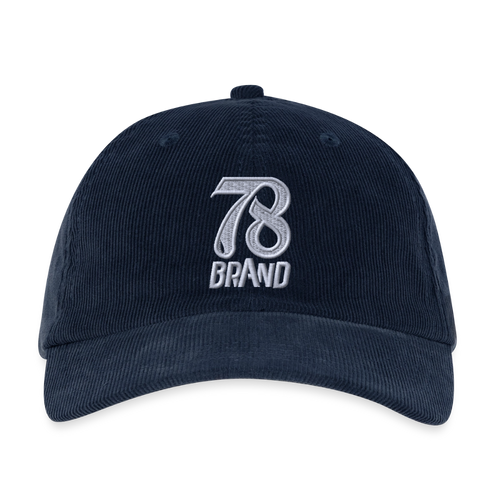 Embroidered Corduroy Cap - navy